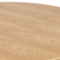 ALTEREGO Petite table à diner 'BASTILLE' ronde en bois finition naturelle et fonte blanche Discount