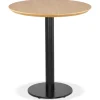 ALTEREGO Petite table à diner 'BASTILLE' ronde en bois finition naturelle et fonte noire Online
