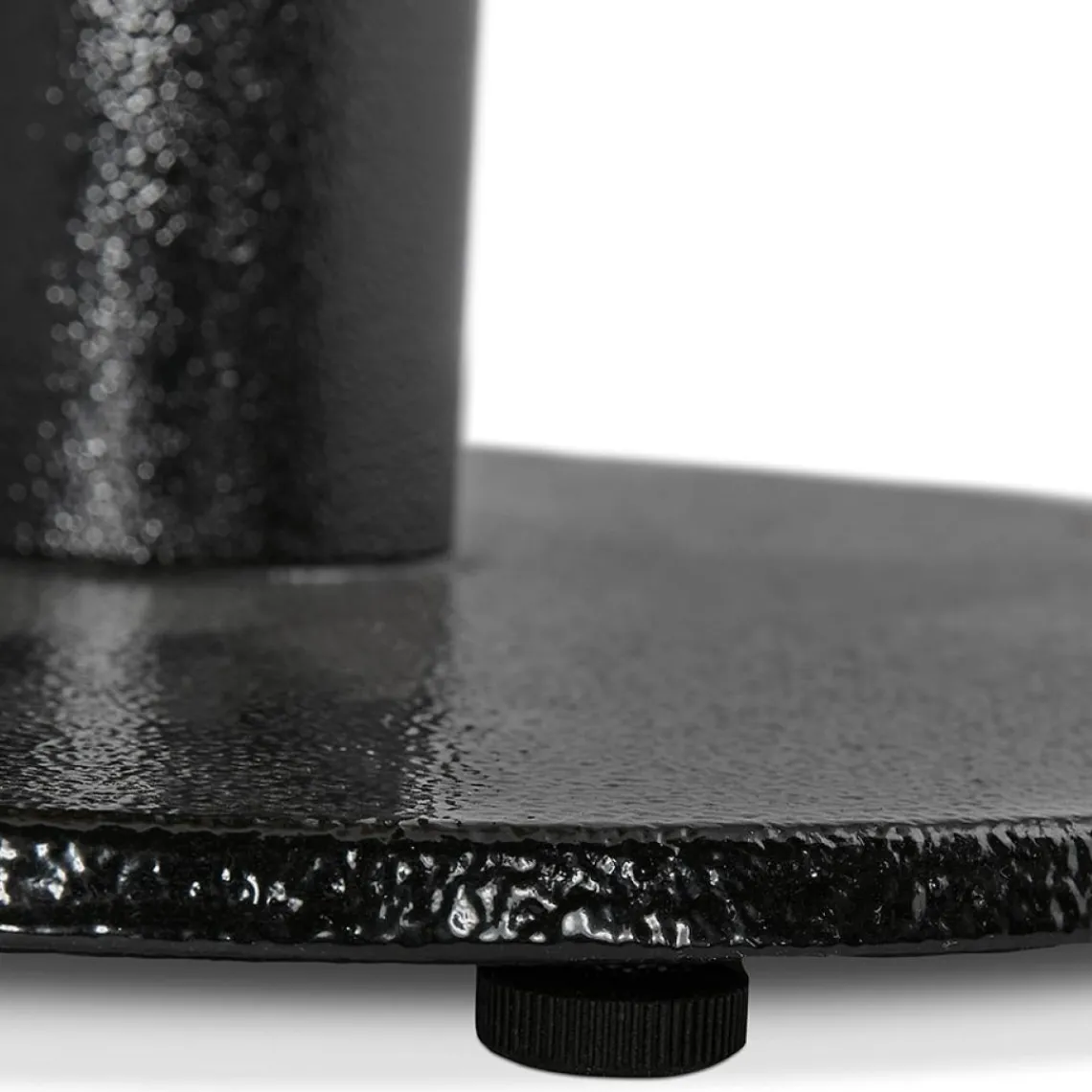 ALTEREGO Petite table à diner 'BASTILLE' ronde en bois finition naturelle et fonte noire Online