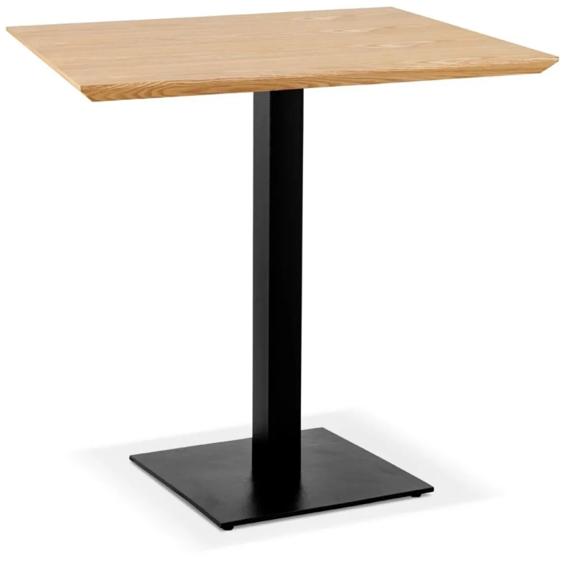 ALTEREGO Petite table à diner carrée 'REGIS' en bois finition naturelle et fonte noire Best