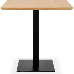 ALTEREGO Petite table à diner carrée 'REGIS' en bois finition naturelle et fonte noire Best