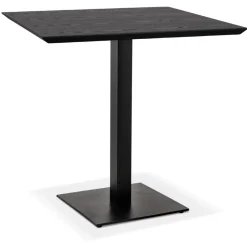 ALTEREGO Petite table à diner carrée 'REGIS' en bois et fonte noire Clearance