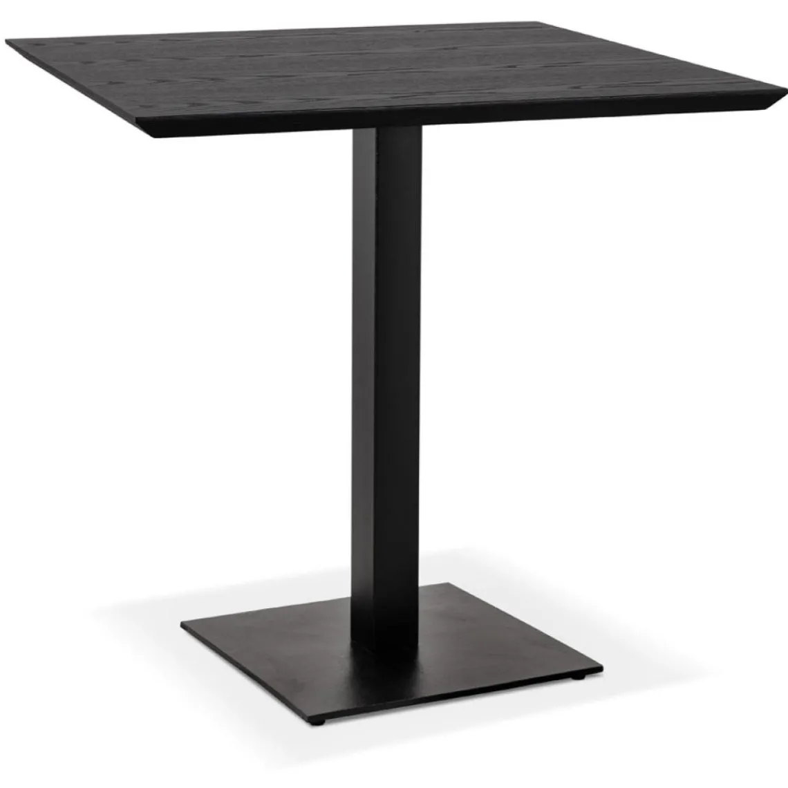 ALTEREGO Petite table à diner carrée 'REGIS' en bois et fonte noire Clearance