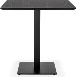 ALTEREGO Petite table à diner carrée 'REGIS' en bois et fonte noire Clearance