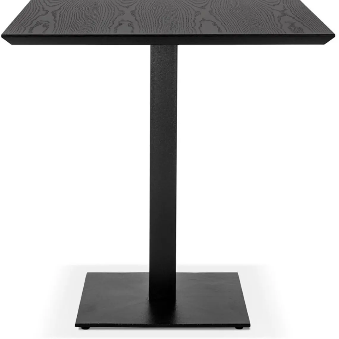 ALTEREGO Petite table à diner carrée 'REGIS' en bois et fonte noire Clearance