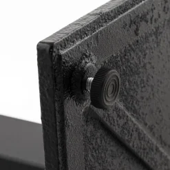 ALTEREGO Petite table à diner carrée 'REGIS' en bois et fonte noire Clearance