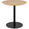 ALTEREGO Petite table à diner 'DEXTER' ronde en bois finition naturelle et métal noir Sale