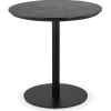 ALTEREGO Petite table à diner 'DEXTER' ronde en bois noir et métal noir New