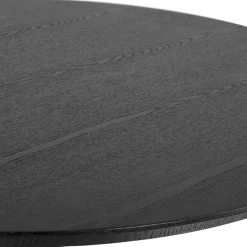 ALTEREGO Petite table à diner 'DEXTER' ronde en bois noir et métal noir New