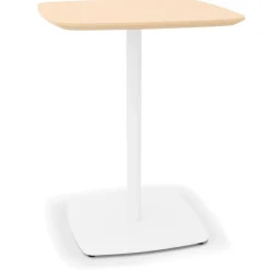 ALTEREGO Petite table à diner 'PATATI' en bois finition naturelle et métal blanc Sale