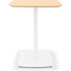 ALTEREGO Petite table à diner 'PATATI' en bois finition naturelle et métal blanc Sale