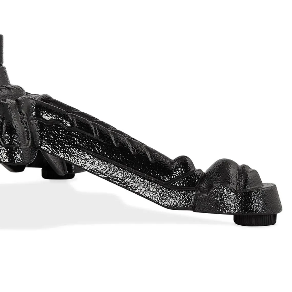 ALTEREGO Petite table bistrot ronde 'MARAY' style rustique en pierre effet marbre et métal noir