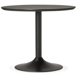 ALTEREGO Petite table de bureau ou à diner ronde 'CHEF' noire Outlet