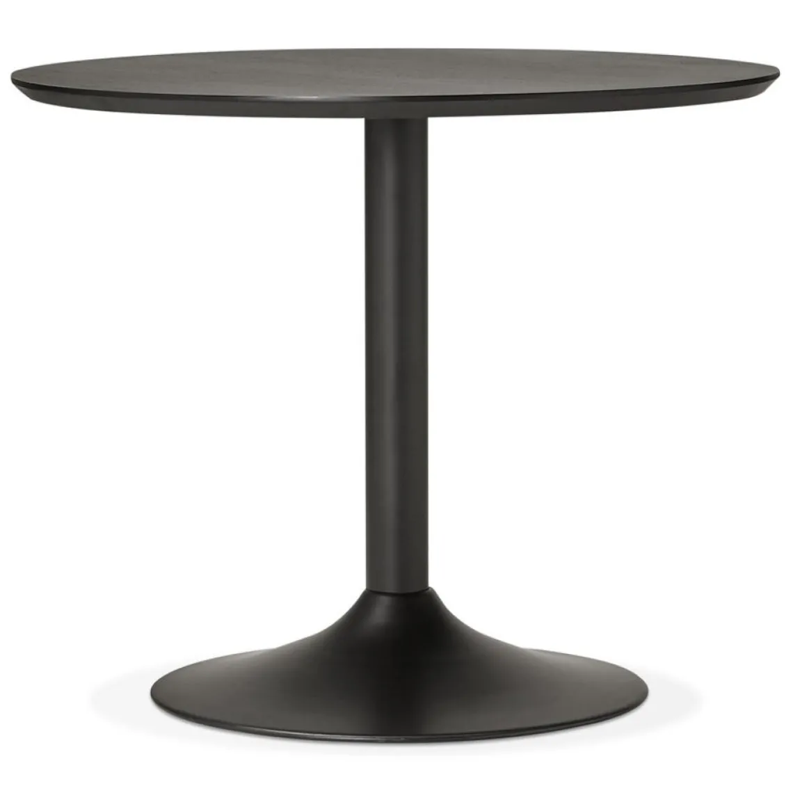 ALTEREGO Petite table de bureau ou à diner ronde 'CHEF' noire Outlet