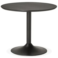 ALTEREGO Petite table de bureau ou à diner ronde 'CHEF' noire Outlet