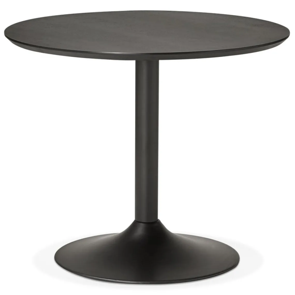 ALTEREGO Petite table de bureau ou à diner ronde 'CHEF' noire Outlet