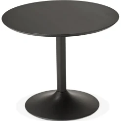 ALTEREGO Petite table de bureau ou à diner ronde 'CHEF' noire Outlet