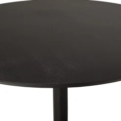 ALTEREGO Petite table de bureau ou à diner ronde 'CHEF' noire Outlet