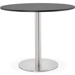 ALTEREGO Petite table de bureau ou à diner ronde 'DALLAS' noire Discount