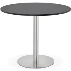 ALTEREGO Petite table de bureau ou à diner ronde 'DALLAS' noire Discount