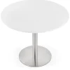 ALTEREGO Petite table de bureau ou à diner ronde 'DALLAS' blanche