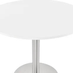 ALTEREGO Petite table de bureau ou à diner ronde 'DALLAS' blanche