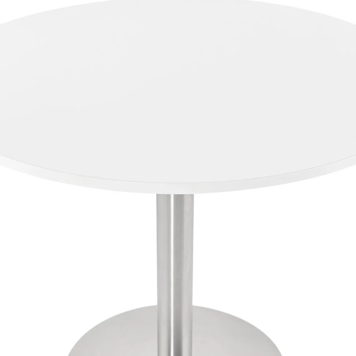 ALTEREGO Petite table de bureau ou à diner ronde 'DALLAS' blanche