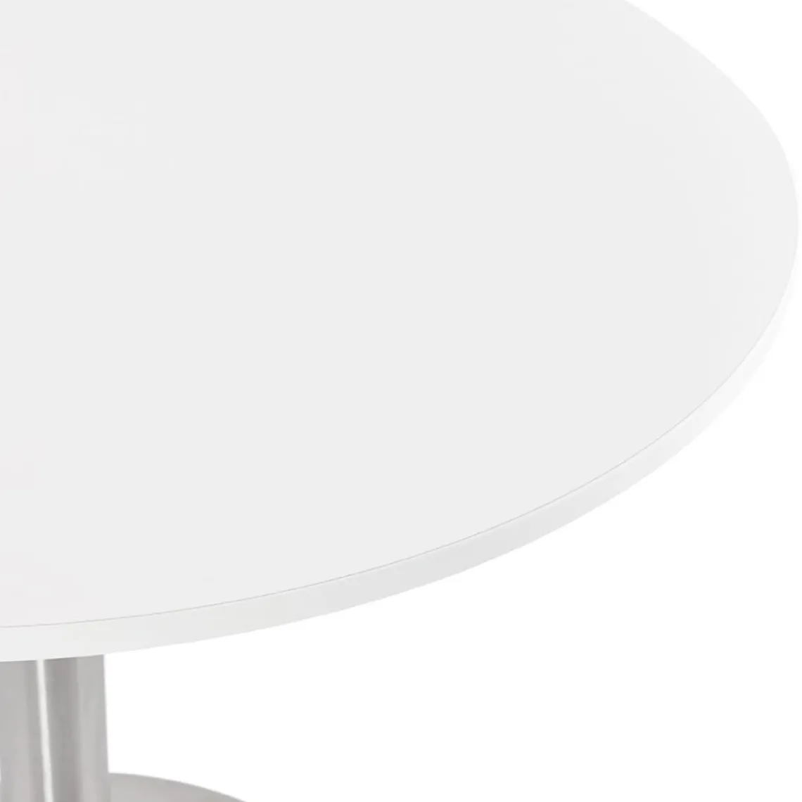 ALTEREGO Petite table de bureau ou à diner ronde 'DALLAS' blanche