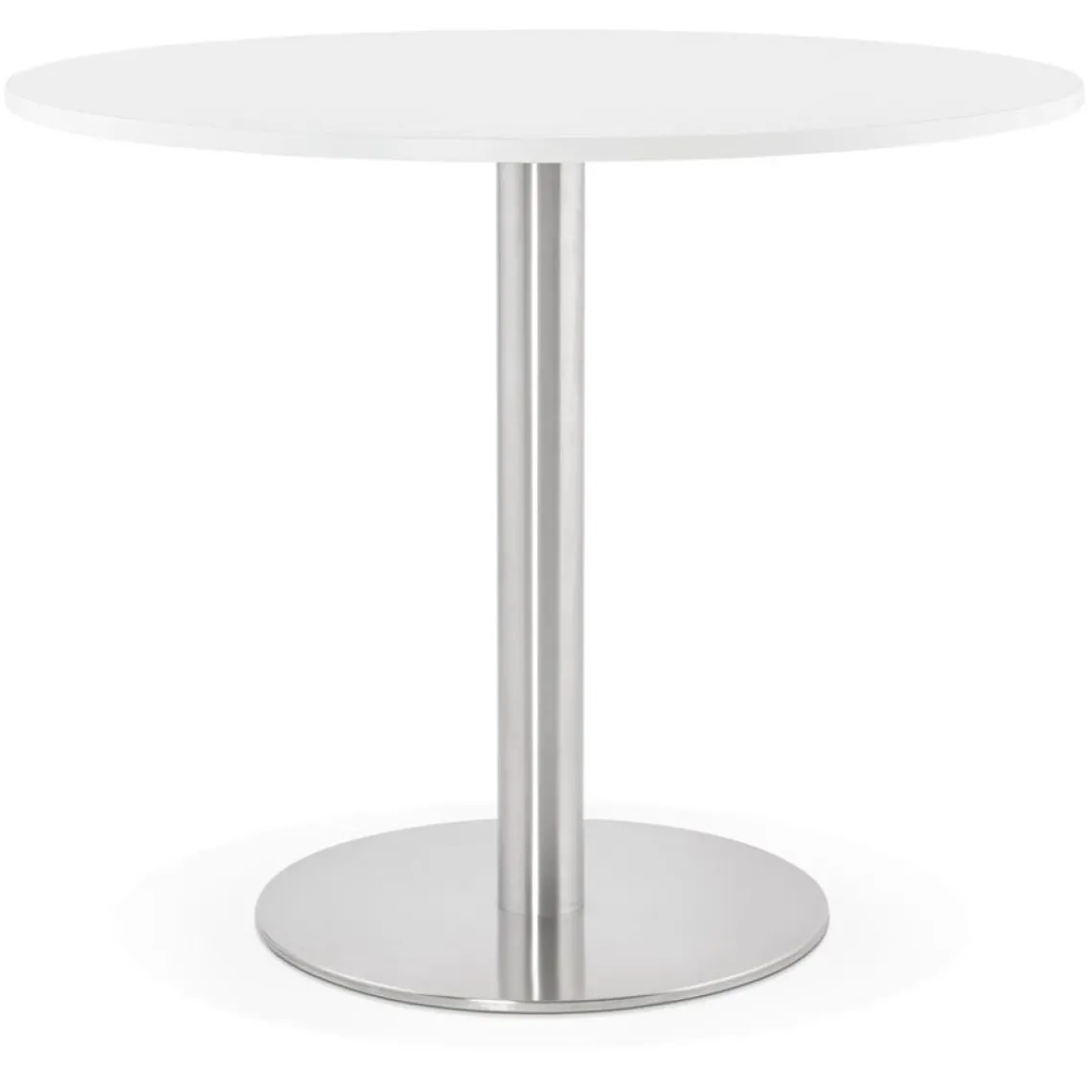 ALTEREGO Petite table de bureau ou à diner ronde 'DALLAS' blanche