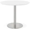 ALTEREGO Petite table de bureau ou à diner ronde 'INDIANA' blanche New