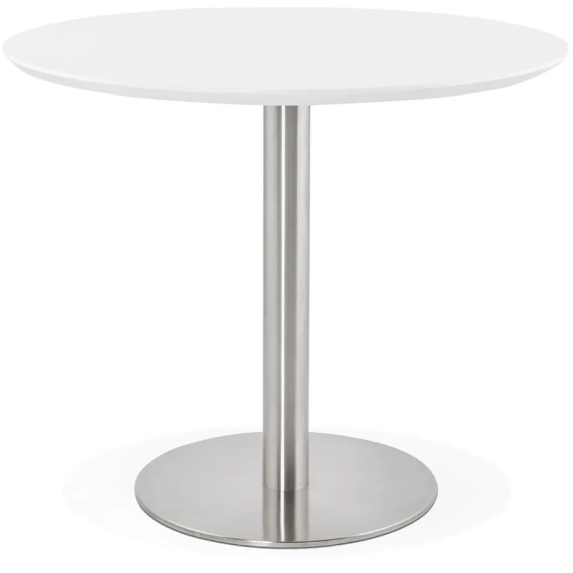ALTEREGO Petite table de bureau ou à diner ronde 'INDIANA' blanche New