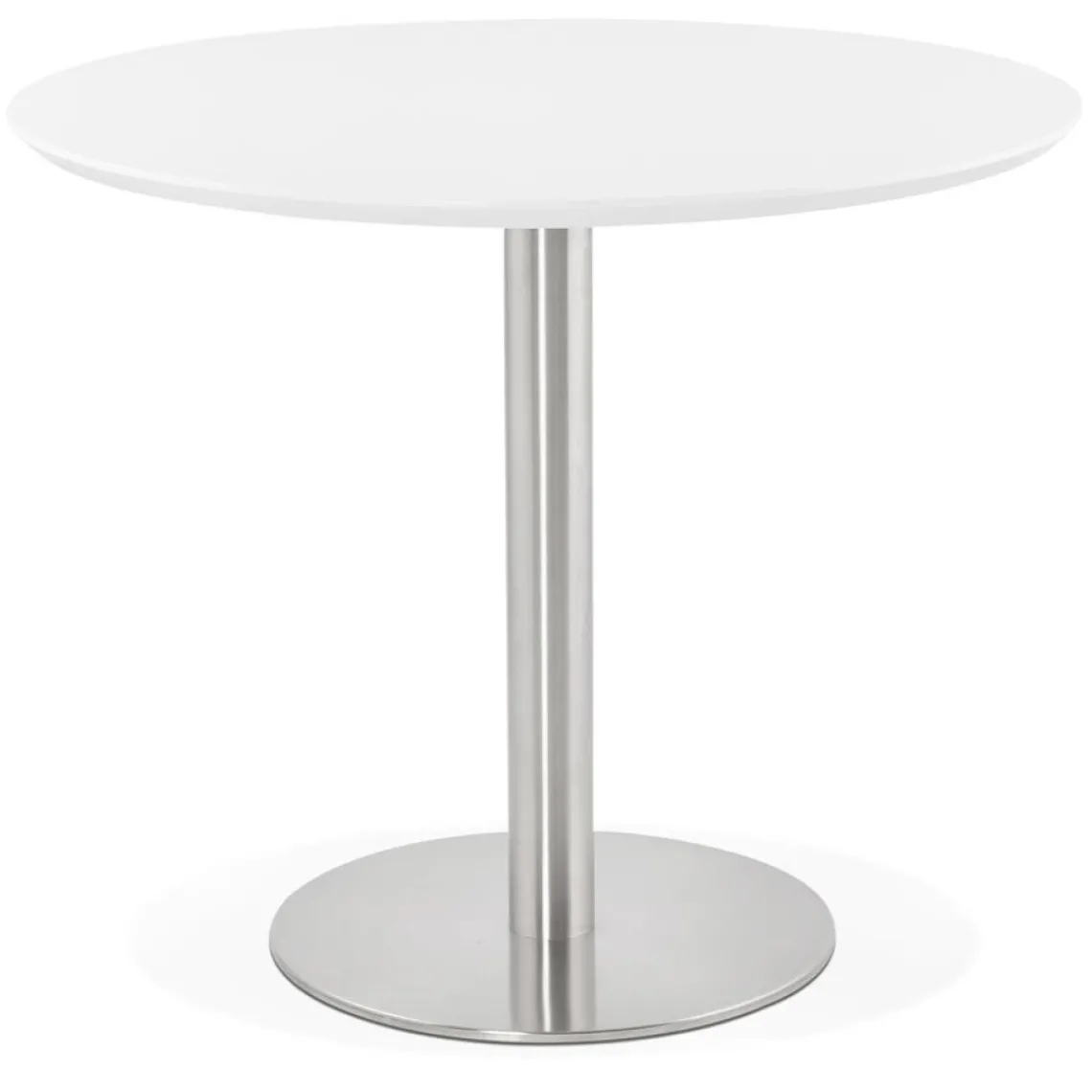 ALTEREGO Petite table de bureau ou à diner ronde 'INDIANA' blanche New