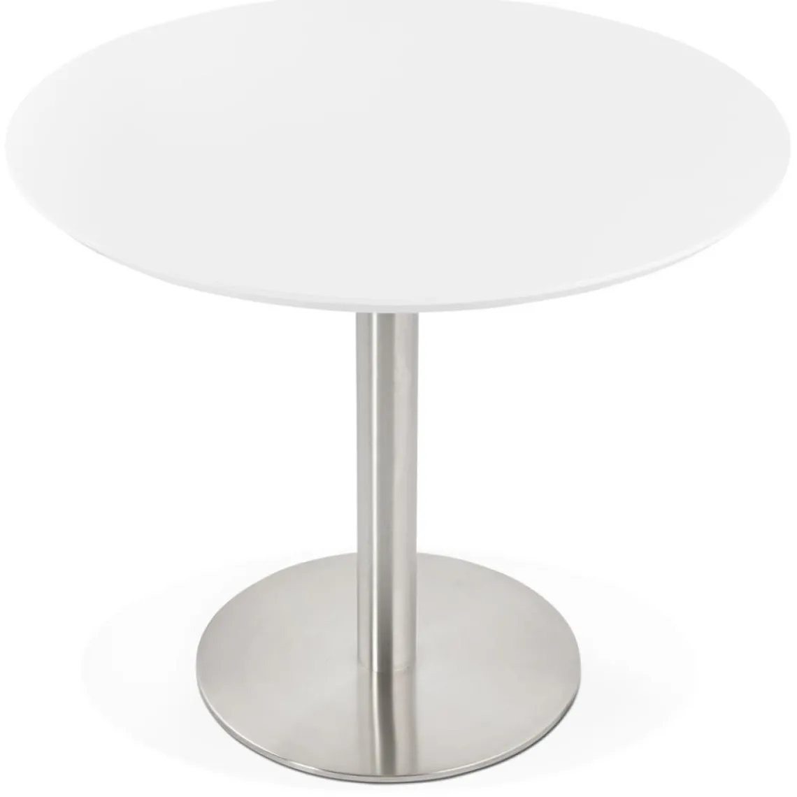 ALTEREGO Petite table de bureau ou à diner ronde 'INDIANA' blanche New
