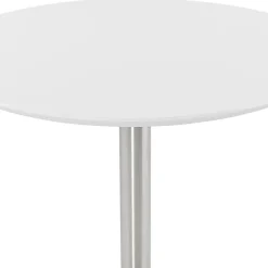 ALTEREGO Petite table de bureau ou à diner ronde 'INDIANA' blanche New
