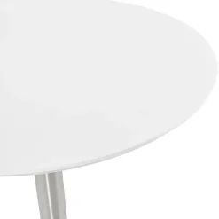 ALTEREGO Petite table de bureau ou à diner ronde 'INDIANA' blanche New