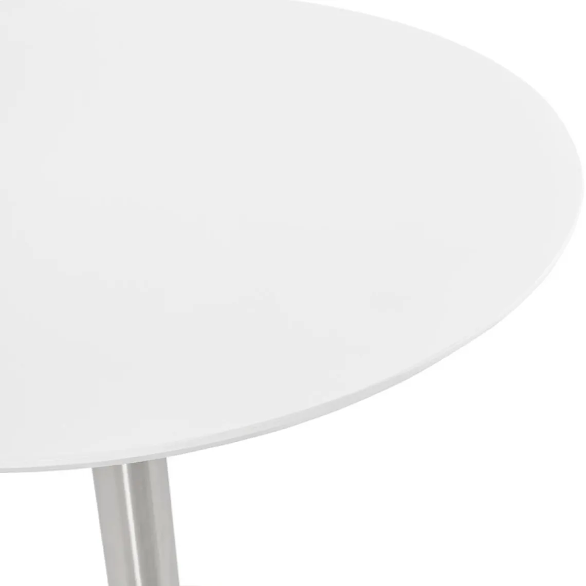 ALTEREGO Petite table de bureau ou à diner ronde 'INDIANA' blanche New