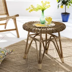 Becquet Petite table ronde en rotin cane Online
