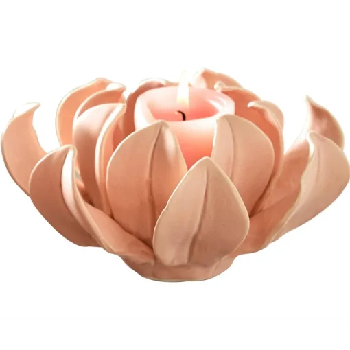 Becquet Photophore fleur ouverte en céramique EXTAR rose Discount