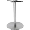 ALTEREGO Pied de table 'PLATO' en acier brossé avec base ronde New