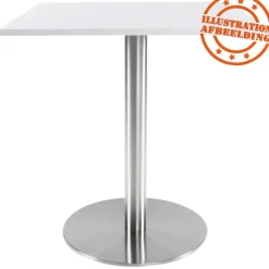ALTEREGO Pied de table 'PLATO' en acier brossé avec base ronde New