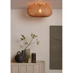 Good & Mojo Plafonnier Arizona Rotin abat-jour naturel