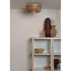 Good & Mojo Plafonnier Barbados bambou abat-jour demi-rond naturel-marron Clearance