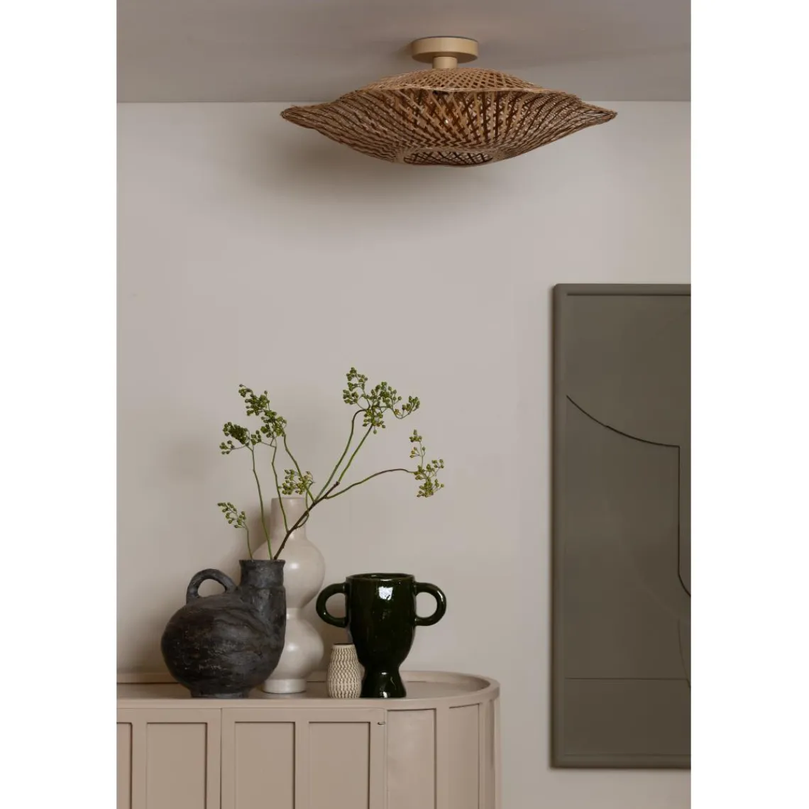 Good & Mojo Plafonnier Madura bambou abat-jour naturel marron Clearance