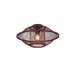 Good & Mojo Plafonnier Maui bambou abat-jour bordeaux Sale