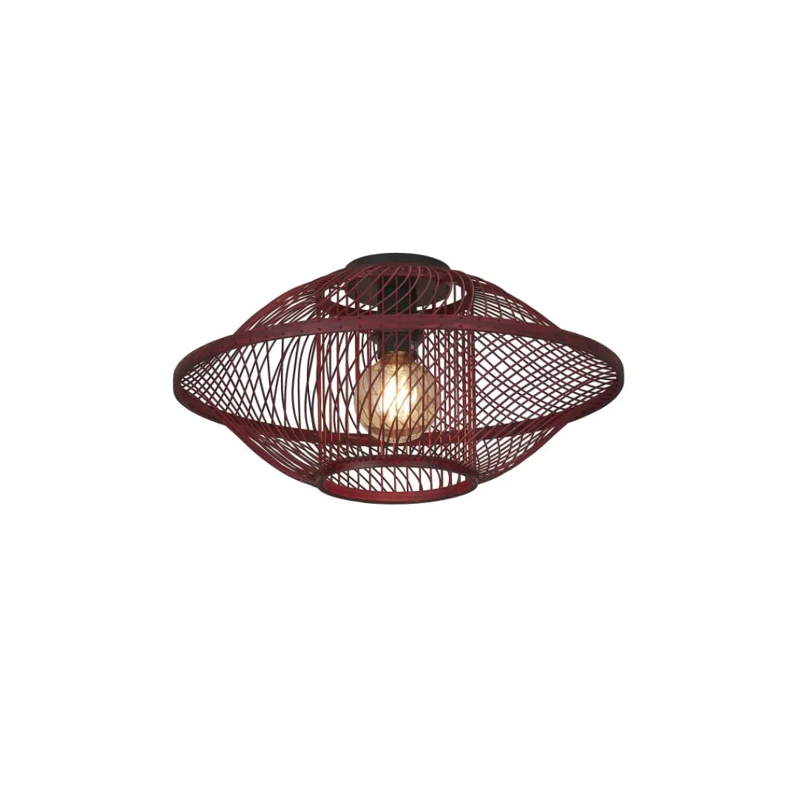 Good & Mojo Plafonnier Maui bambou abat-jour bordeaux Sale