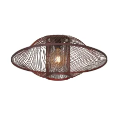 Good & Mojo Plafonnier Maui bambou abat-jour bordeaux Outlet