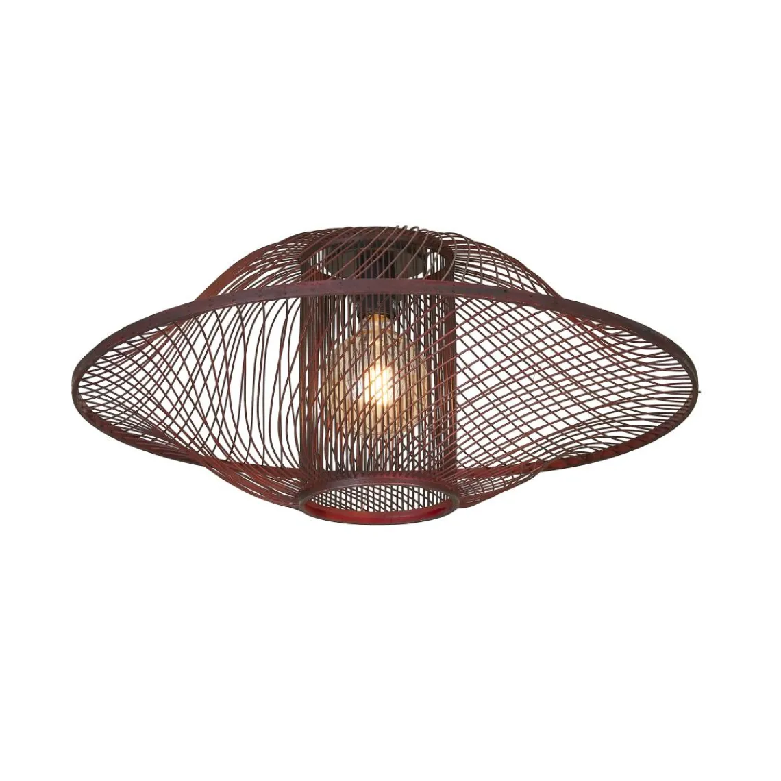 Good & Mojo Plafonnier Maui bambou abat-jour bordeaux Outlet