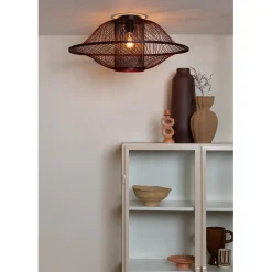 Good & Mojo Plafonnier Maui bambou abat-jour bordeaux Outlet