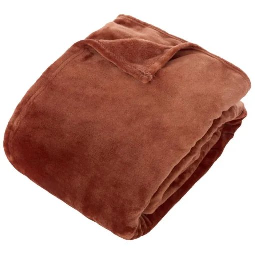 3S. x Home Plaid flanelle Ollis 260x240cm - Terracotta
