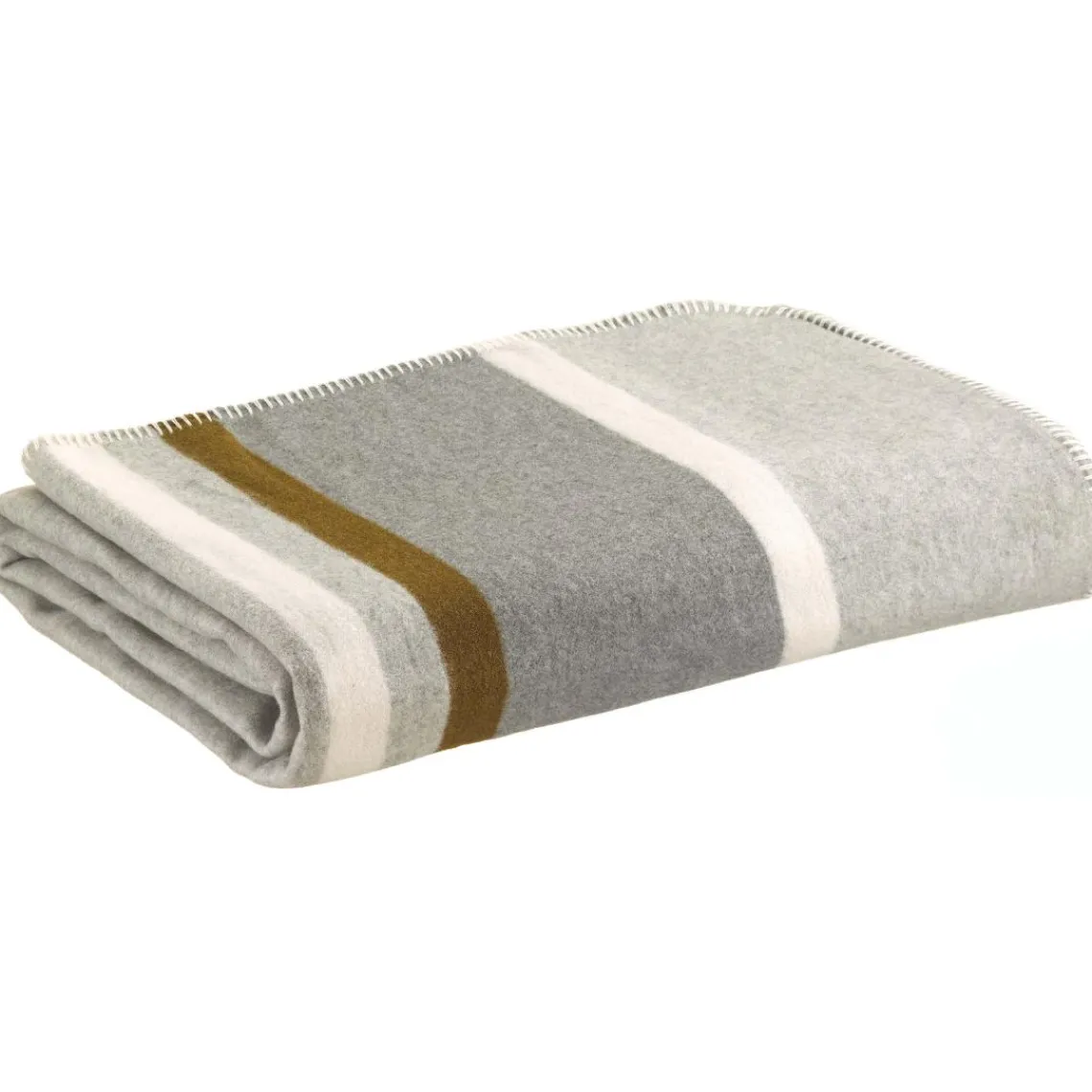 Maison Vivaraise Plaid jacquard recyclé Gioia Perle 140 x 185 Gris perle Clearance